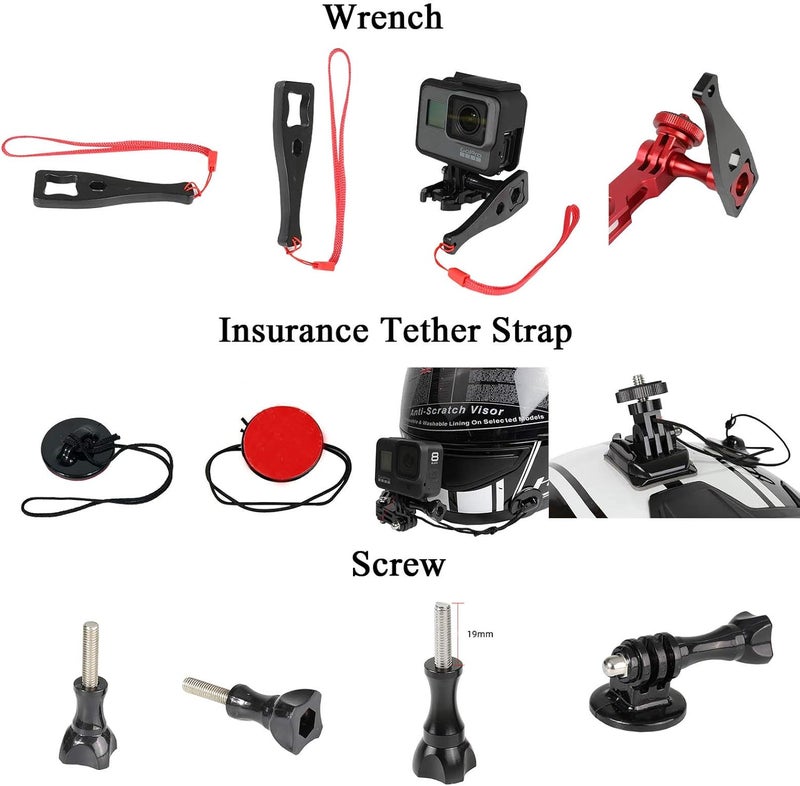 PELLKING Universal Action Camera Accessory Kit for GoPro Hero 13 12 11 10 9 8 7 6 5 Go pro Max Insta360 X5/X4/X3 DJI OSMO Action 3 4 5 Pro AKASO APEMAN Sports Cam, Helmet Base Adhesive Tripod Adapter Mount - Image 5